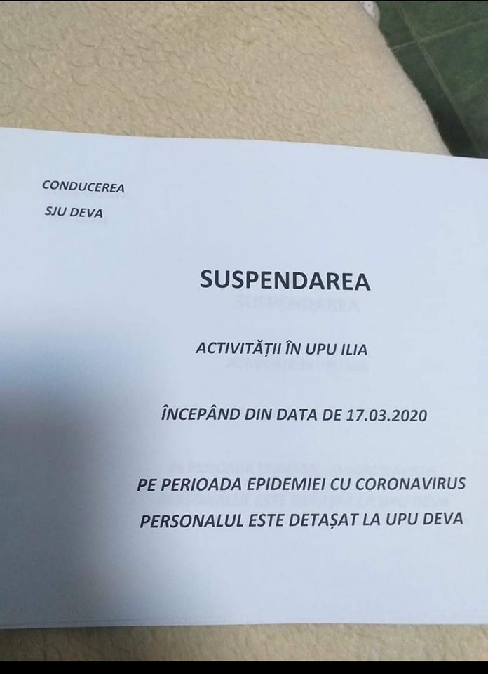 UPU Călan, închisă, iar personalul a fost detaşat la spitalul din Deva. Aceeaşi situaţie şi la Ilia