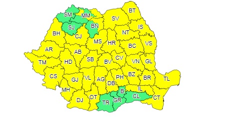 Judeţul Hunedoara, sub Cod galben de vânt, până miercuri dimineaţă