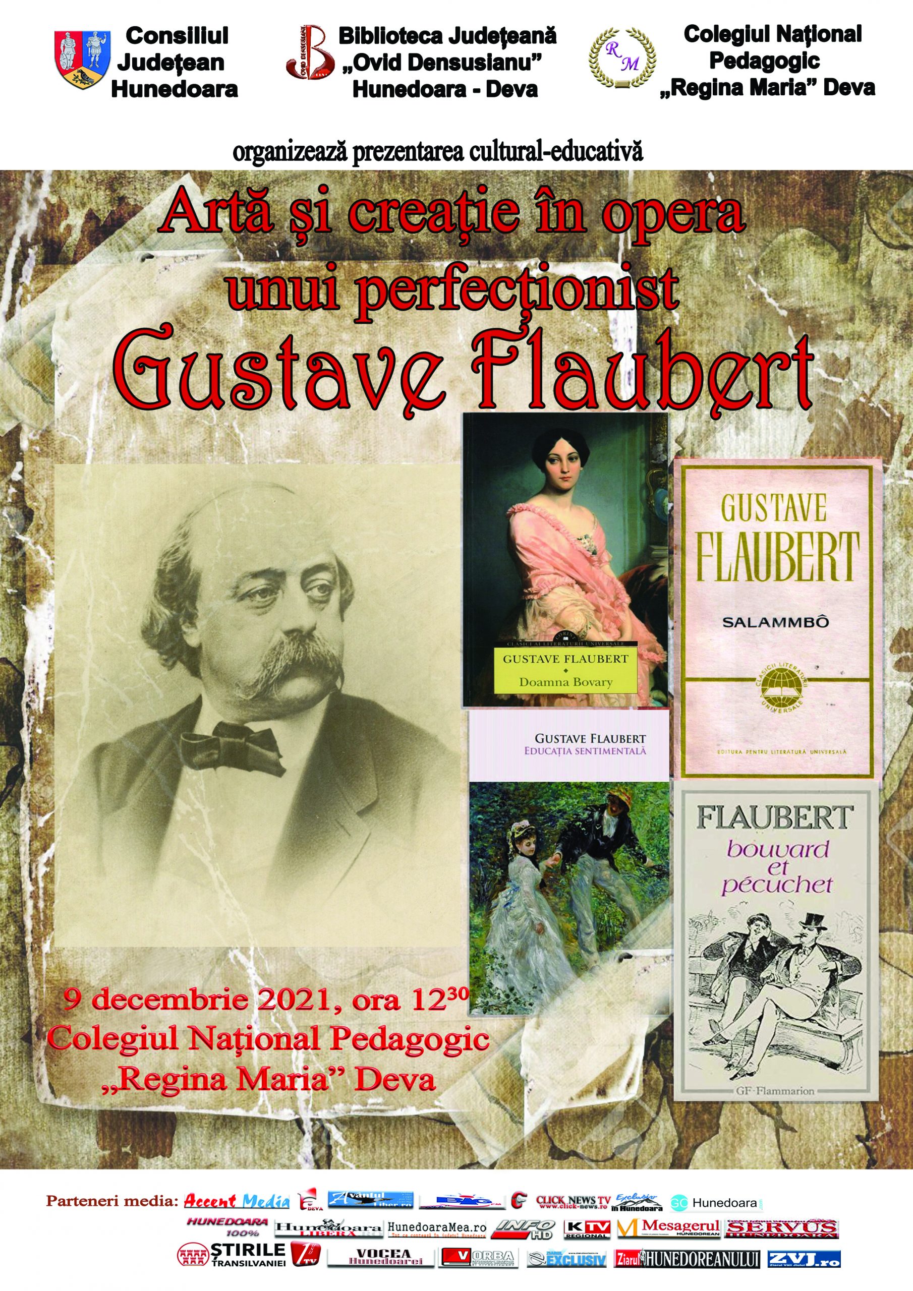 Prezentare cultural-educativă dedicată bicentenarului nașterii scriitorului francez Gustave Flaubert, organizată de Biblioteca Județeană