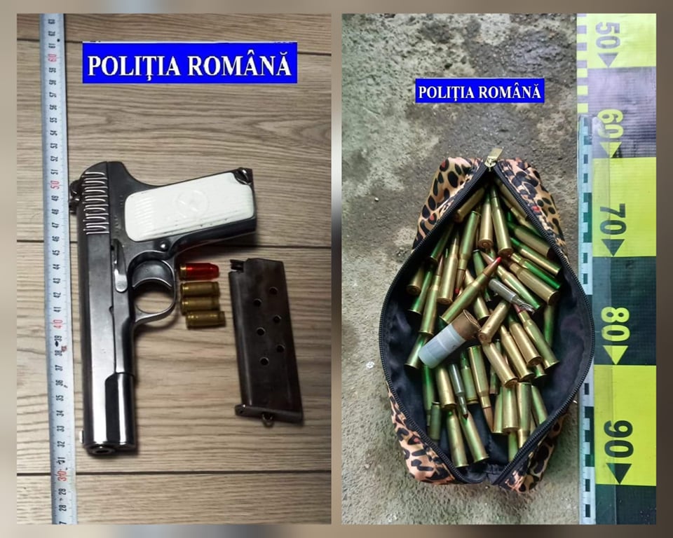 Arme și muniții, introduse ilegal în țară, găsite în locuința unui bărbat din Vulcan