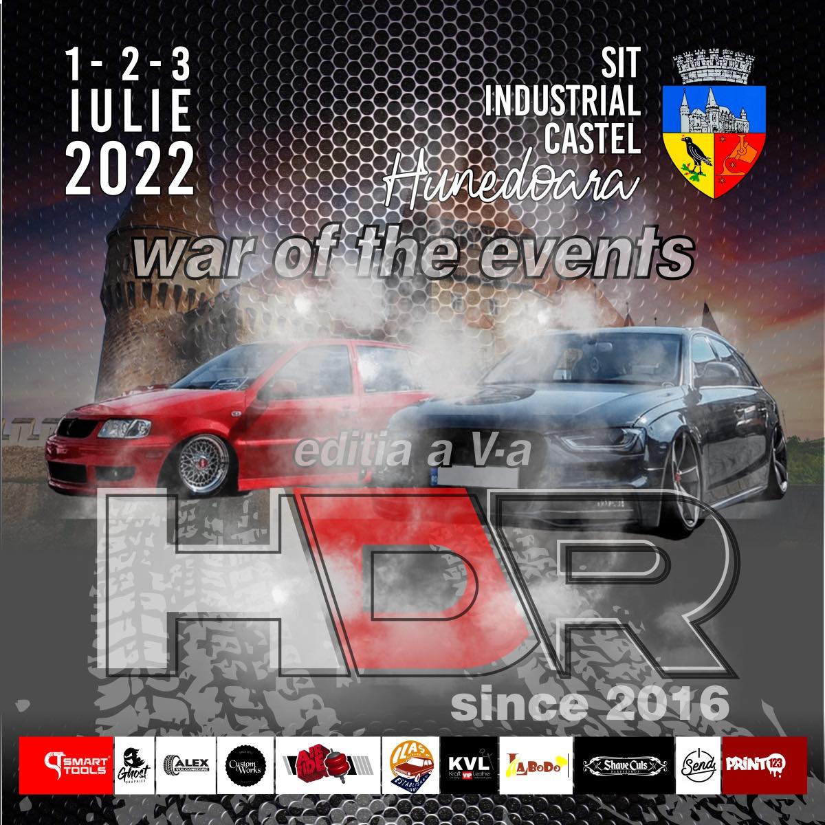 “HDR#5 – War of the Events”, la Hunedoara. Mașini tunate, expuse în zona sitului industrial din vecinătatea Castelului Corvinilor