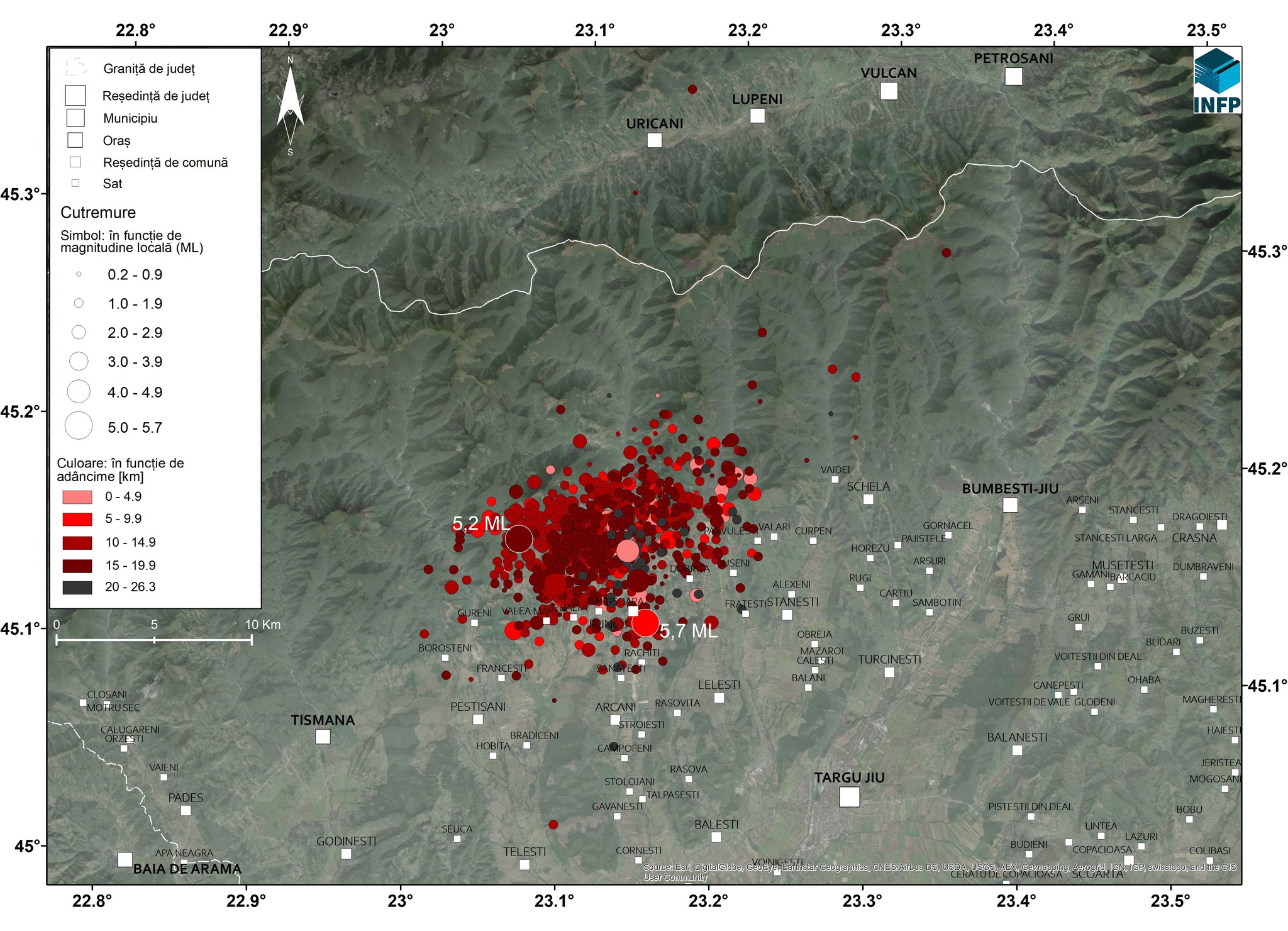 Cutremur cu magnitudinea de 4, miercuri dimineață, în Oltenia. Seismele din 13 și 14 februarie – urmate de 810 replici