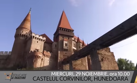 „Educație la înălțime”, la Castelul Corvinilor. Povestea fascinantă a monumentului medieval de la Hunedoara, spusă cu ajutorul unei drone