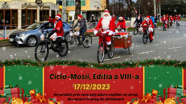 „Ciclo-Moșii” de la Hunedoara vor pedala, duminică, pe străzile municipiului. Cadouri împărțite copiilor întâlniți în cale